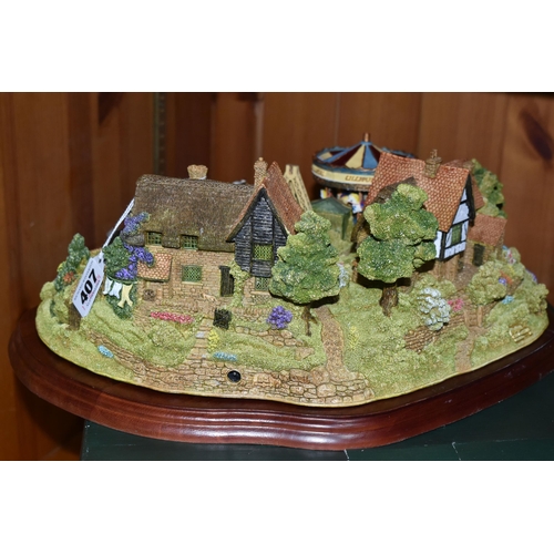 407 - A LIMITED EDITION LILLIPUT LANE 'ALL THE FUN OF THE FAIR' SCULPTURE, L2617, 299/850, with wooden pli... 