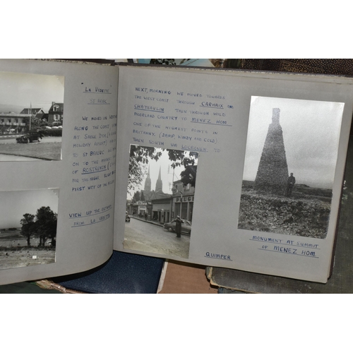 424 - ONE BOX OF PHOTOGRAPHS & POSTCARDS in four albums and loose, the photographs include a holiday in N.... 