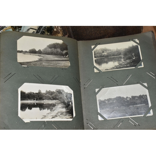 424 - ONE BOX OF PHOTOGRAPHS & POSTCARDS in four albums and loose, the photographs include a holiday in N.... 