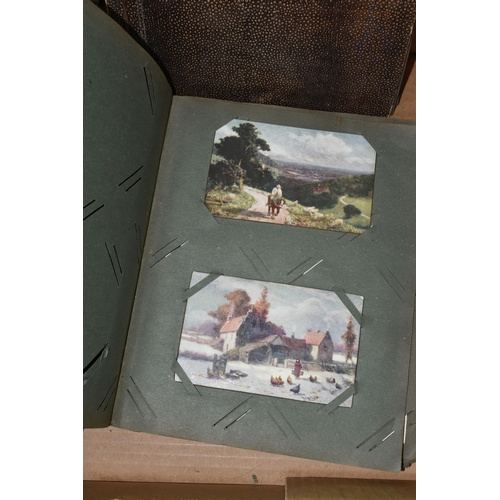 424 - ONE BOX OF PHOTOGRAPHS & POSTCARDS in four albums and loose, the photographs include a holiday in N.... 