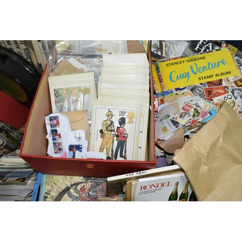 430 - THREE BOXES OF EPHEMERA containing a large collection of modern 'tourist type' postcards and commemo... 