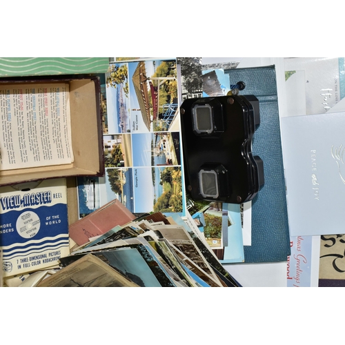 431 - ONE BOX OF EPHEMERA containing a large collection of modern postcards, family photographs, greetings... 