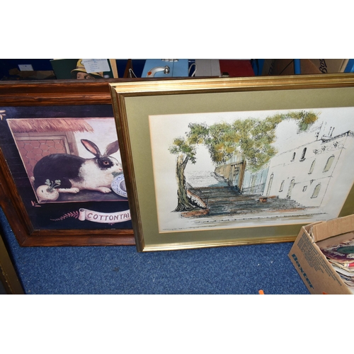 542 - TWO BOXES AND LOOSE RECORDS, RECORD PLAYER, PICNIC SET, METAL WARE AND MISCELLANEOUS ITEMS, to inclu... 