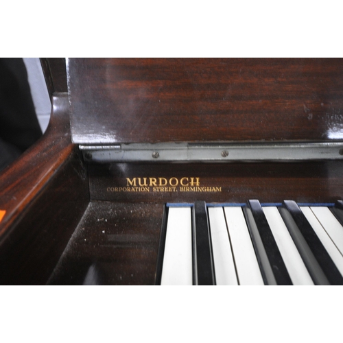 1206 - MONINGTON AND WESTON, A MAHOGANY OVERSTRUNG UPRIGHT PIANO, serial number 65036, width 135cm x depth ... 