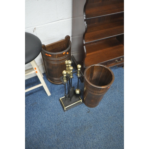 1216 - A MAHOGANY FIVE TIER WATERFALL BOOKCASE, with two drawers, raised on bracket feet, width 72cm x dept... 