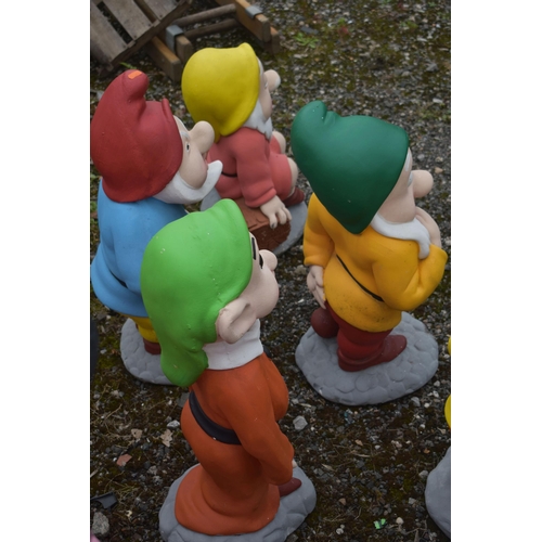 1001 - A SET OF NOVELTY COMPOSITE GARDEN FIGURES OF THE FAMOUS 1937 CHILDS DISNEY ANIMATION FILM, Snow Whit... 