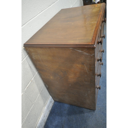 1250 - A VICTORIAN MAHOGANY CHEST OF TWO SHORT OVER THREE LONG DRAWERS, width 96cm x depth 62cm x height 96... 