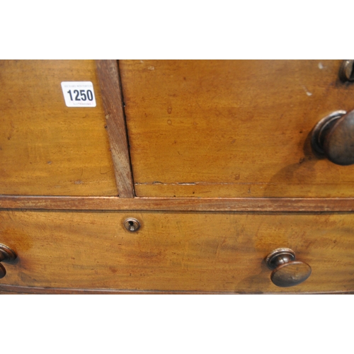 1250 - A VICTORIAN MAHOGANY CHEST OF TWO SHORT OVER THREE LONG DRAWERS, width 96cm x depth 62cm x height 96... 