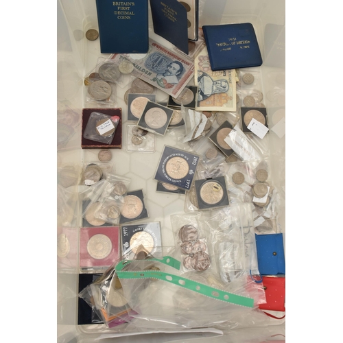 100 - A LARGE STORAGE BOX OF ROYAL MINT AND OTHER MIXED COINS AND COMMEMORATIVES, to include uncirculated ... 