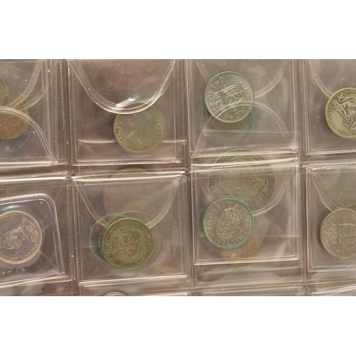 105 - A COIN ALBUM CONTAINING MOSTLY MID 20TH CENTURY UK COINS, to include copper and silver content Halfc... 