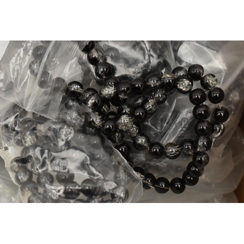 135 - ASSORTED BEADS, to include a large bag of crystal faceted teardrop beads, 10 x 15mm, 16   strands of... 