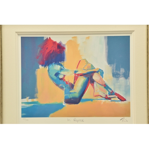 301 - TOBY MULLIGAN (BRITISH 1969) 'IN REPOSE', a signed limited edition print on paper depicting a colour... 