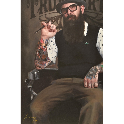 303 - VINCENT KAMP (BRITISH CONTEMPORARY) 'TRUE NORTH', a signed limited edition print depicting a tattooe... 