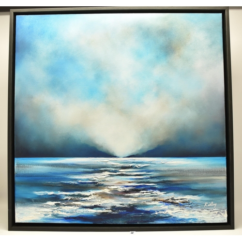 309 - DAVID RIDLEY (BRITISH CONTEMPORARY), 'CALM WATERS II', an atmospheric seascape, signed bottom right,... 