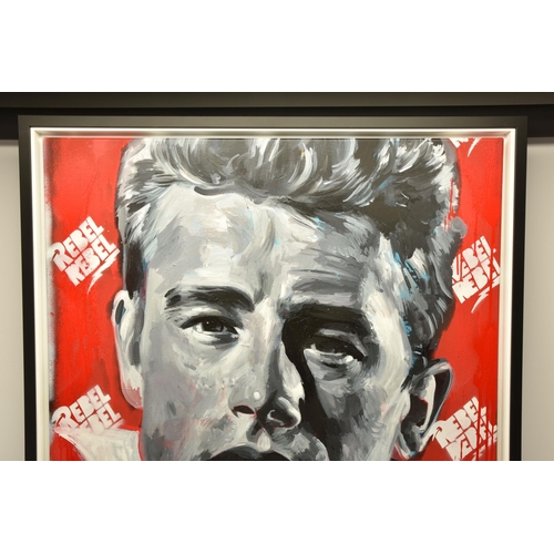 310 - ZINSKY (CONTEMPORARY) 'JAMES DEAN REBEL', a portrait of the doomed film star, signed bottom right, m... 