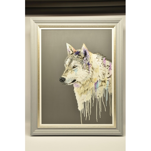 315 - STEPHEN FORD (BRITISH CONTEMPORARY) 'LEIF ERIKSON', a contemporary portrait of a Wolf, signed, title... 