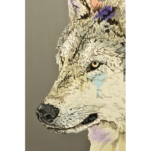 315 - STEPHEN FORD (BRITISH CONTEMPORARY) 'LEIF ERIKSON', a contemporary portrait of a Wolf, signed, title... 