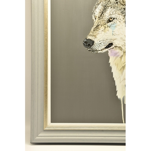 315 - STEPHEN FORD (BRITISH CONTEMPORARY) 'LEIF ERIKSON', a contemporary portrait of a Wolf, signed, title... 