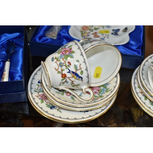 386 - A LARGE QUANTITY OF AYNSLEY 'COTTAGE GARDEN' AND 'PEMBROKE' PATTERN TEA AND GIFTWARE, comprising a m... 