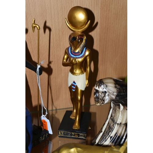 395 - A GROUP OF EGYPTIAN THEMED COLLECTABLES, comprising Cow Parade 'Tutancowmon' no 9126 and 'Egyptian P... 