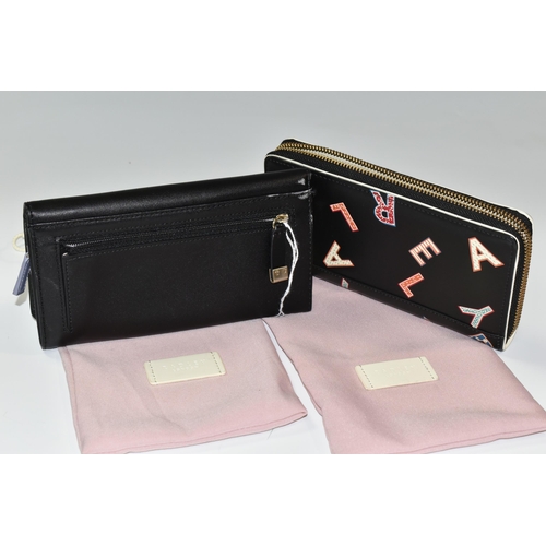 407 - TWO RADLEY PURSES WITH ORIGINAL DUST BAGS, each purse is black leather with iconic Radley design (2)... 