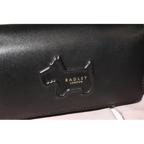 407 - TWO RADLEY PURSES WITH ORIGINAL DUST BAGS, each purse is black leather with iconic Radley design (2)... 