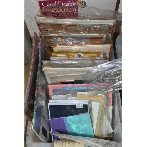 411 - TWO PLASTIC STORAGE BOXES OF HABERDASHERY AND CRAFTING MATERIALS, to include a quantity of 'Lorna Ba... 