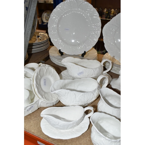 417 - LARGE QUANTITY OF WHITE WEDGWOOD ''COUNTRYWARE'' DESIGN DINNER WARE, ALSO WITH A BAVARIAN TEA SET, A... 