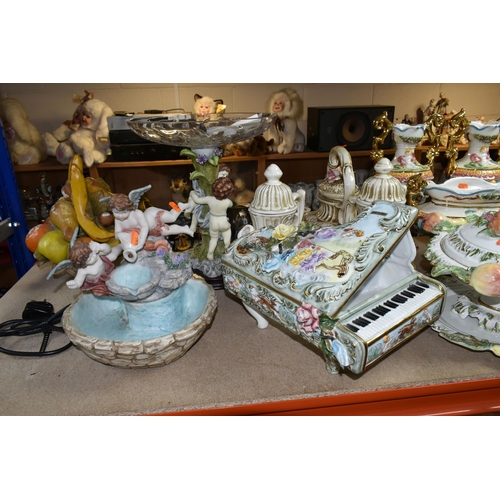 422 - A GROUP OF NINETEEN NAMED AND UNNAMED CONTINENTAL CAPODIMONTE STYLE CERAMIC ORNAMENTS to include a q... 