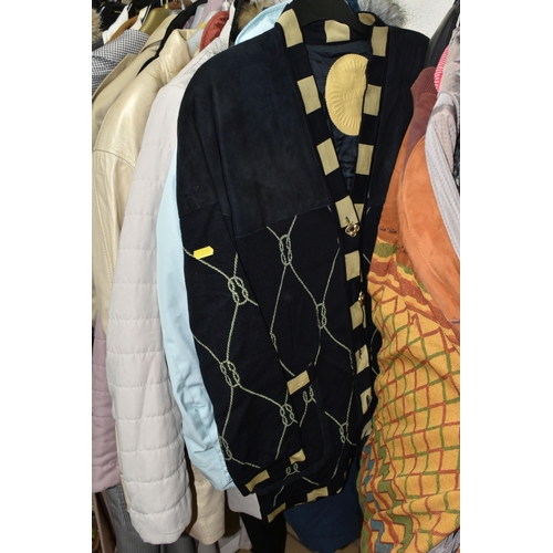 445 - A LARGE COLLECTION OF LADIES COATS, approximately 40 ladies coats sizes vary from 10,12,14 and 16, t... 