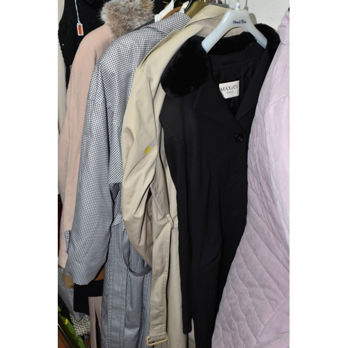 445 - A LARGE COLLECTION OF LADIES COATS, approximately 40 ladies coats sizes vary from 10,12,14 and 16, t... 