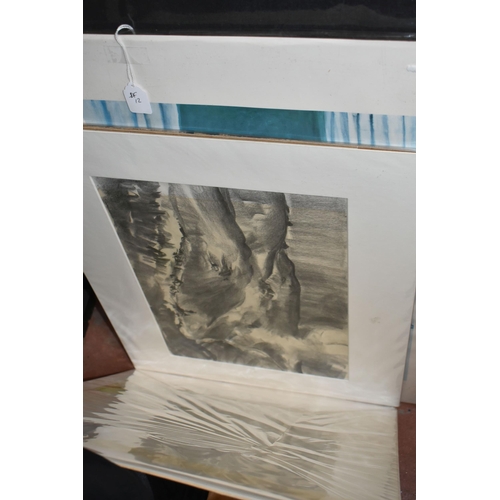 465 - A SMALL COLLECTION OF PICTURES AND PRINTS, comprising an Ellis Shaw charcoal landscape signed bottom... 