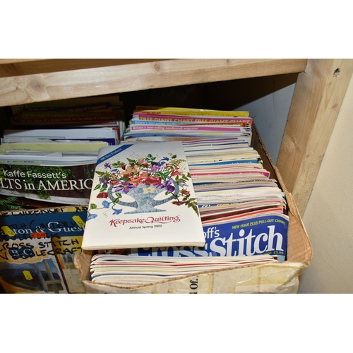 471 - EIGHT BOXES OF BOOKS, KNITTING PATTERNS AND QUILTING MAGAZINES, to include Jane Greenoff's 'Cross St... 