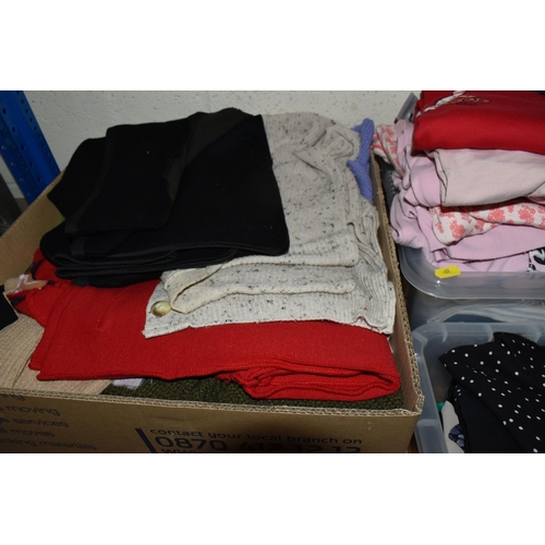 497 - SEVEN BOXES OF WOMEN'S CLOTHES to include a large quantity of mixed high street women's clothes from... 