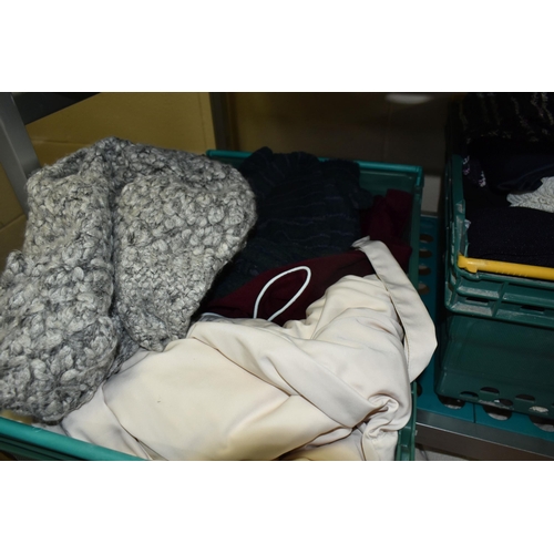 501 - EIGHT BOXES OF ASSORTED WOMEN'S CLOTHES to include an assortment of jumpers, dressing gowns, dresses... 