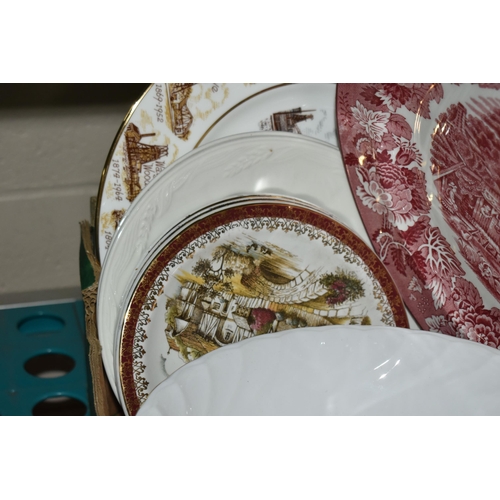 503 - TWO BOXES OF MIXED CERAMICS to include a continental dinner set comprising a covered tureen, a lidde... 