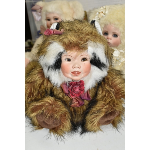 509 - FOUR MIXED SANDRA WILLIAM CREATION ANTHROPORMORPHIC DOLLS to include Angel Love in Panda form, Tessi... 