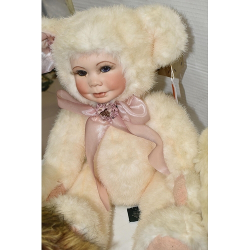 509 - FOUR MIXED SANDRA WILLIAM CREATION ANTHROPORMORPHIC DOLLS to include Angel Love in Panda form, Tessi... 