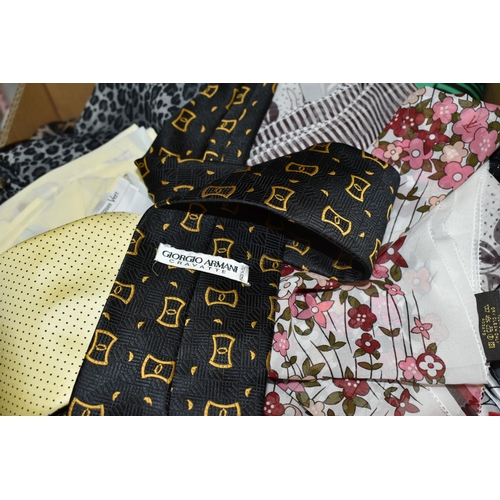 511 - SIX BOXES OF HOME, MEN'S AND WOMEN'S ACCESSORIES to include two boxes of assorted ties from named ma... 