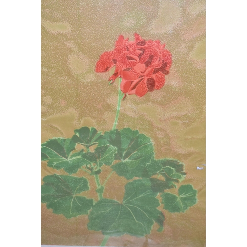 590 - SIR DUNCAN OPPENHEIM (1904-2003) 'PELARGONIUM', a limited edition silkscreen print depicting a singl... 