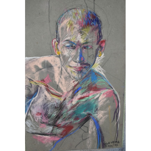 605 - LOUISE FRITSCH (FRENCH CONTEMPORARY) PORTRAIT STUDY OF A MALE FIGURE, signed and dated (19)94 bottom... 