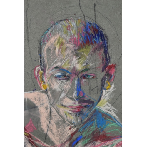 605 - LOUISE FRITSCH (FRENCH CONTEMPORARY) PORTRAIT STUDY OF A MALE FIGURE, signed and dated (19)94 bottom... 