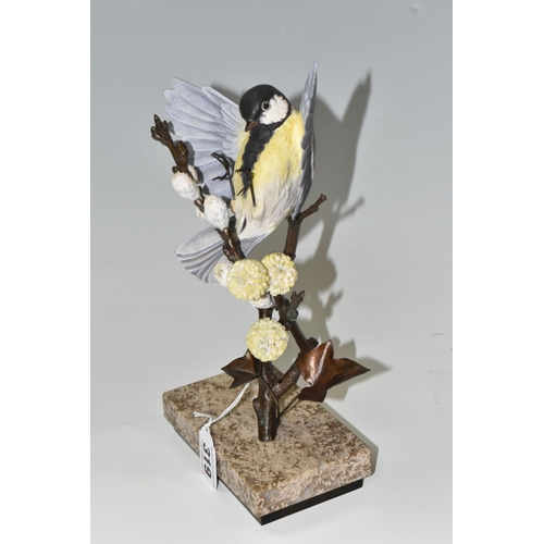 319 - A BOXED ALBANY FINE CHINA GREAT TIT FIGURE, a limited edition from the Titmice Series by David Burnh... 