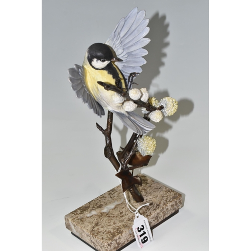 319 - A BOXED ALBANY FINE CHINA GREAT TIT FIGURE, a limited edition from the Titmice Series by David Burnh... 