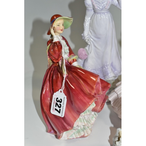 327 - FOUR FIGURINES, comprising Royal Worcester limited edition '1818: The Regency' no 4284/9500, from Th... 