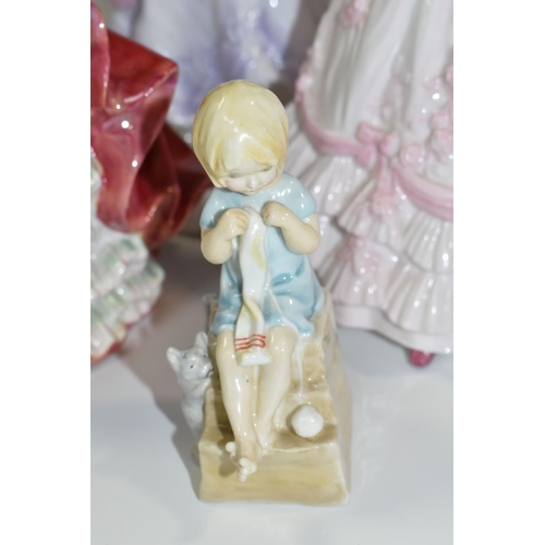 327 - FOUR FIGURINES, comprising Royal Worcester limited edition '1818: The Regency' no 4284/9500, from Th... 