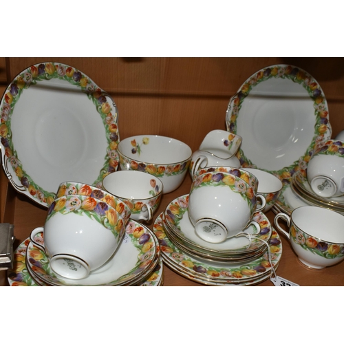 330 - A COLLECTION OF TEA WARE, comprising a thirty nine piece Royal Doulton H4130 tea set decorated with ... 