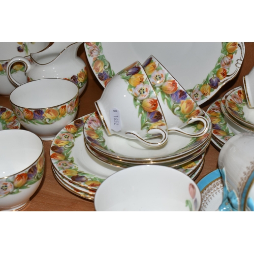 330 - A COLLECTION OF TEA WARE, comprising a thirty nine piece Royal Doulton H4130 tea set decorated with ... 