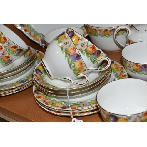 330 - A COLLECTION OF TEA WARE, comprising a thirty nine piece Royal Doulton H4130 tea set decorated with ... 