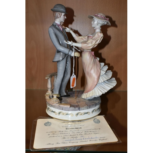 333 - AN ALBANY FINE CHINA LIMITED EDITION FIGURE GROUP, 'Rendezvous', with certificate numbered 21/100, h... 